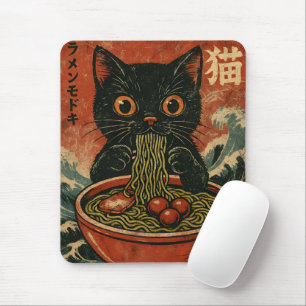 Cat Ramen Japanisch Funny Graphic Kawaii Cat Anime Mousepad