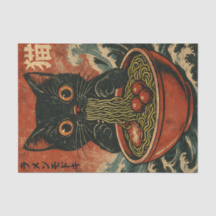 Cat Ramen Japanisch Funny Graphic Kawaii Cat Anime Seidenpapier