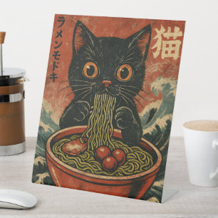 Cat Ramen Japanisch Funny Graphic Kawaii Cat Anime Sockelschild
