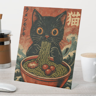 Cat Ramen Japanisch Funny Graphic Kawaii Cat Anime Sockelschild