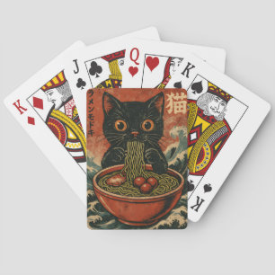 Cat Ramen Japanisch Funny Graphic Kawaii Cat Anime Spielkarten