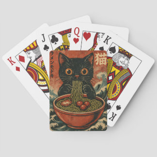 Cat Ramen Japanisch Funny Graphic Kawaii Cat Anime Spielkarten