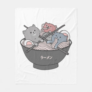 Cat Ramen Kawaii Fleecedecke