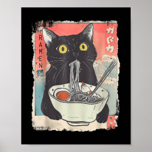 Cat Ramen Noodle Japanisch Anime Manga Ramen Kawai Poster