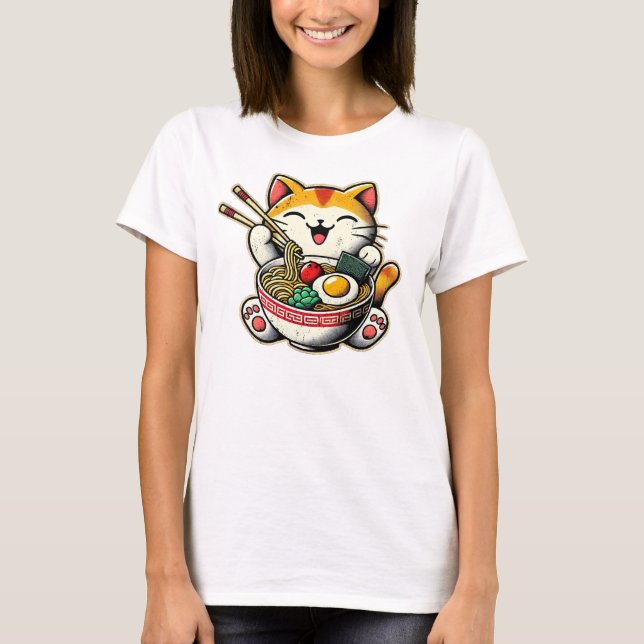 Cat Ramen T - Shirt (Vorderseite)