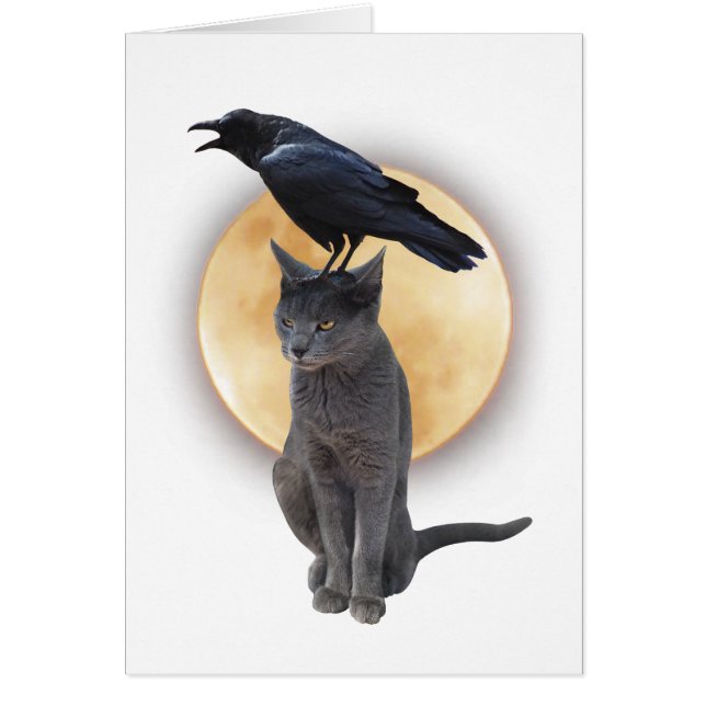 Cat Raven Moon Card (Vorne)