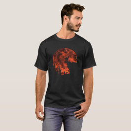 Cat Red Moon Trick oder behandeln Fledermäuse Fore T-Shirt