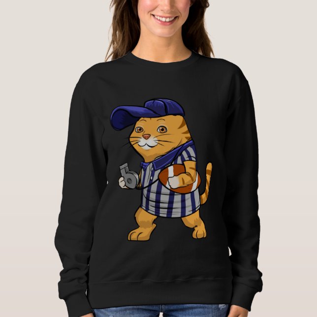 Cat Referee Football Hat  Loves Pet  Mens Kids Sweatshirt (Vorderseite)