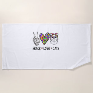 Cat Rescue Gefärbte Krawatte Peace Liebe Cats Hall Strandtuch