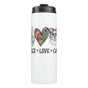 Cat Rescue Gefärbte Krawatte Peace Liebe Cats Hall Thermosbecher