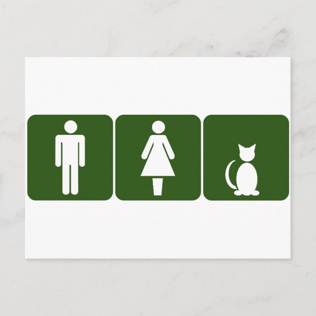 Cat Restroom Postkarte (Vorderseite)