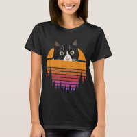 Cat Retro Style Kitten Retro Style Black Cat T-Shi