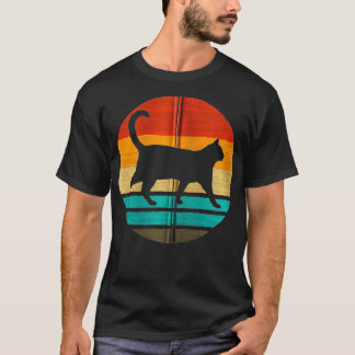 Cat Retro Style Vintagen Zip T-Shirt