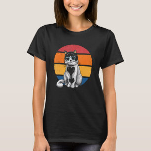 Cat Retro Sunset Cat Sunset I Retro Chat T-Shirt