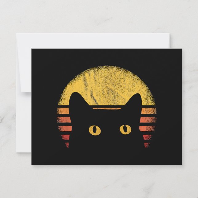 Cat Retro Vintage Dankeskarte (Vorderseite)