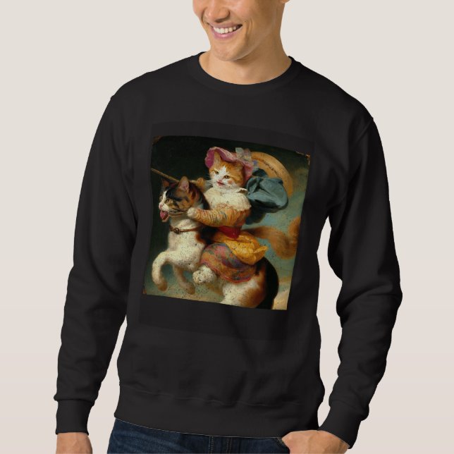 Cat Riding Candy Sweatshirt (Vorderseite)