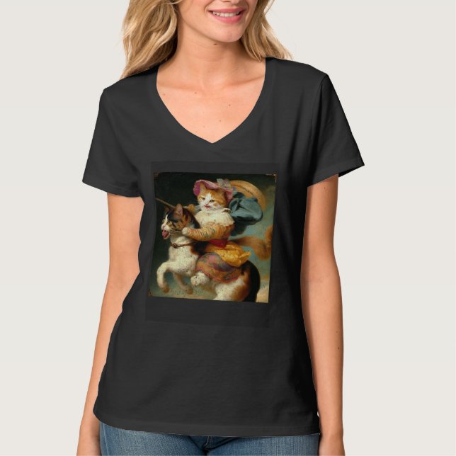 Cat Riding Candy T-Shirt (Vorderseite)