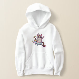 Cat Riding Unicorn mit Haltezauberstab Hoodie