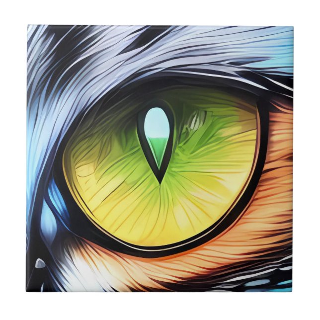 Cat Right Eye Tiles Keramik Tile Sets Fliese (Vorderseite)