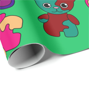 Cat Robot Puzzle Bright Farbspielzeug Niedlich Geschenkpapier