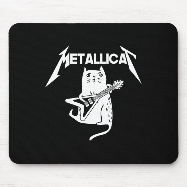 Cat Rock Band Gitarre Spaß Weihnachtsgeschenk Mousepad (Vorne)