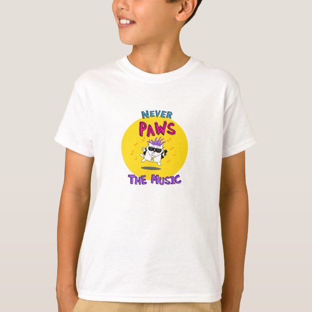 Cat Rock Star singt nie die Musik unterbrechen T-Shirt (Vorderseite)