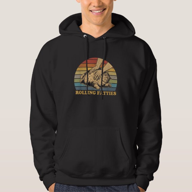 Cat Rolling Fatties Funny Hoodie (Vorderseite)
