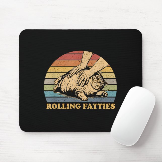 Cat Rolling Fatties Funny Mousepad (Mit Mouse)