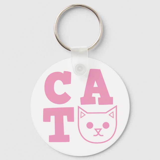 CAT rosa Schlüsselanhänger (Vorderseite)