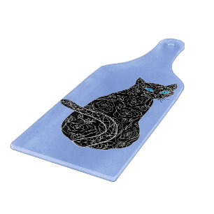 Cat Rose Cutting Board Blue - individuell einstell Schneidebrett