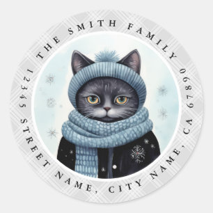 Cat Round Stickers