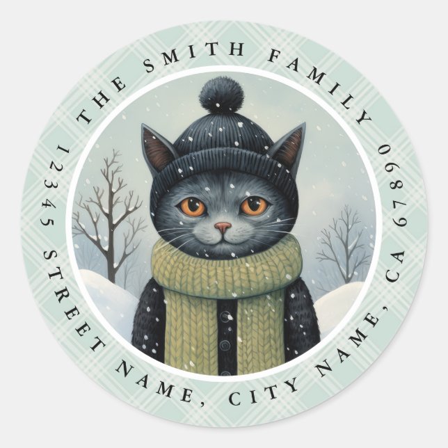 Cat Round Stickers (Vorderseite)