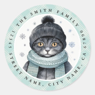 Cat Round Stickers