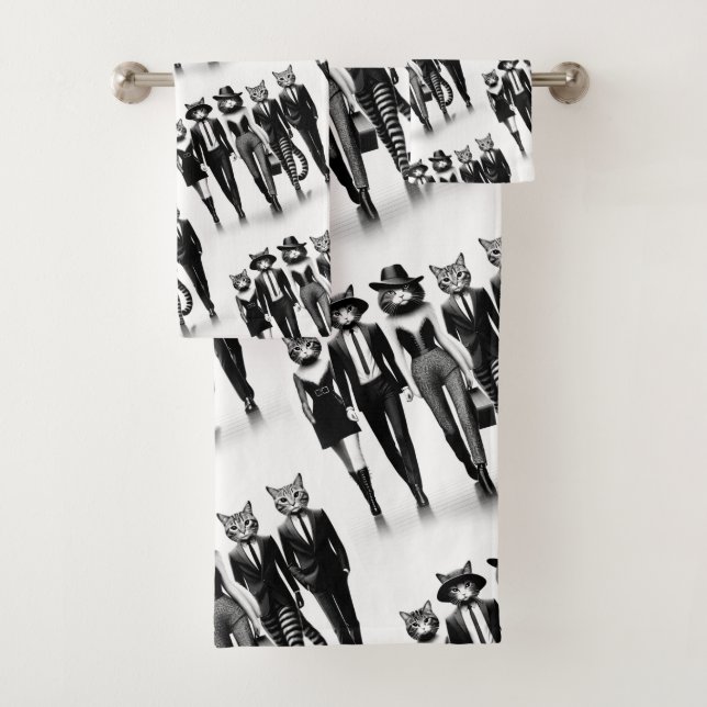 Cat Runway Models durch den Catwalk Badhandtuch Set (Insitu)