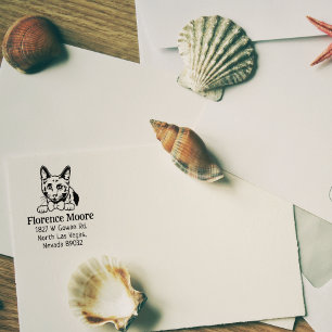 Cat Russian Blue Rücksendeadresse Gummistempel