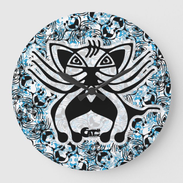 CAT RUSTIC / GATO RUSTICO By Masanser Große Wanduhr (Vorderseite)