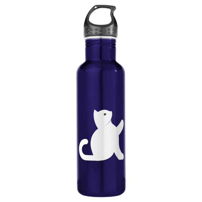 Cat sagt Hallo Edelstahlflasche (Vorderseite)