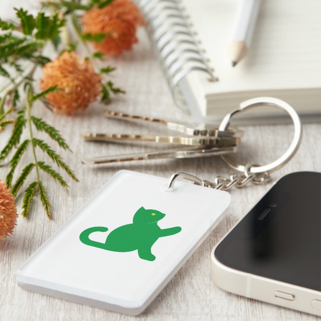 Cat sagt Hallo Schlüsselanhänger (Vorderseite rechts)