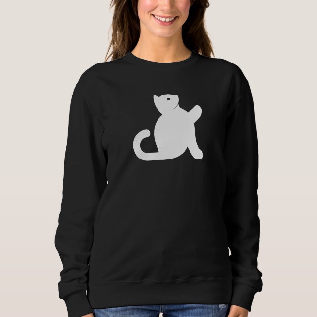 Cat sagt Hallo Sweatshirt (Vorderseite)