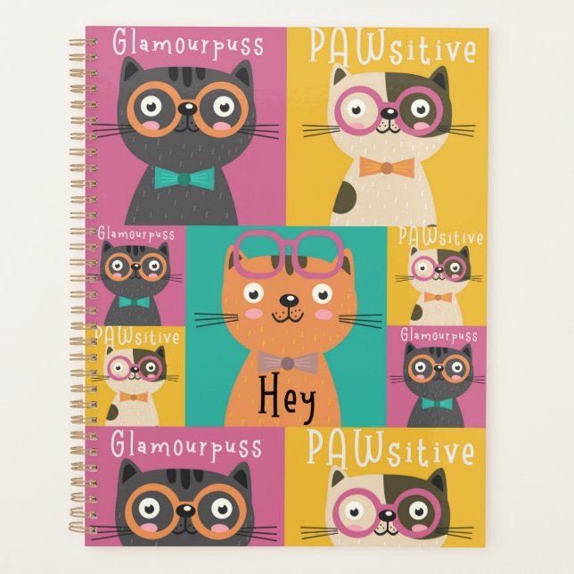 Cat sagt: Hey Funny Memes        Planer (Vorderseite)