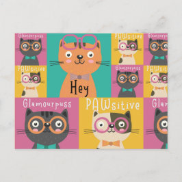 Cat sagt: Hey Funny Memes Postkarte