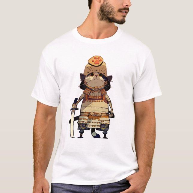 Cat Samurai Tシャツ T-Shirt (Vorderseite)