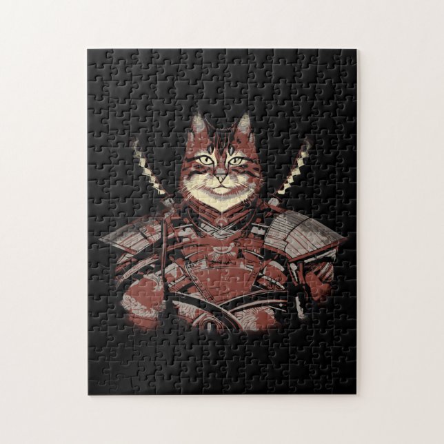 Cat Samurai Warrior Japanisch (Vertikal)