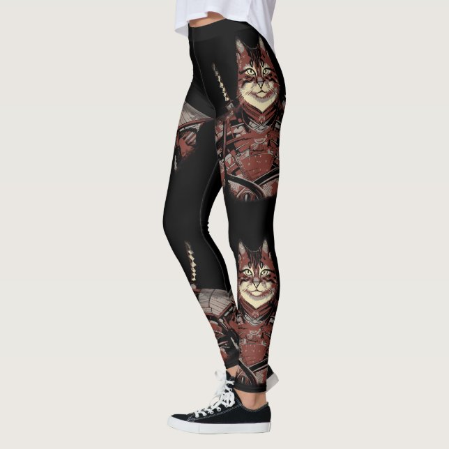 Cat Samurai Warrior Japanisch Leggings (Links)