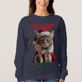 Cat Santa Christmas T-Shirt Sweatshirt
