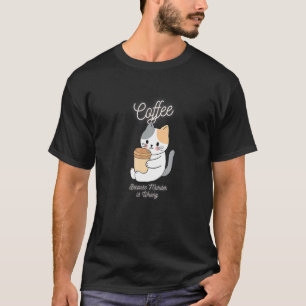 Cat Sarcasm Meme Kaffee, weil Mord ist falsch T-Shirt