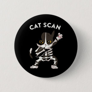 Cat Scan Ct Scan Funny Cat Röntgen Pun Meme Krass  Button