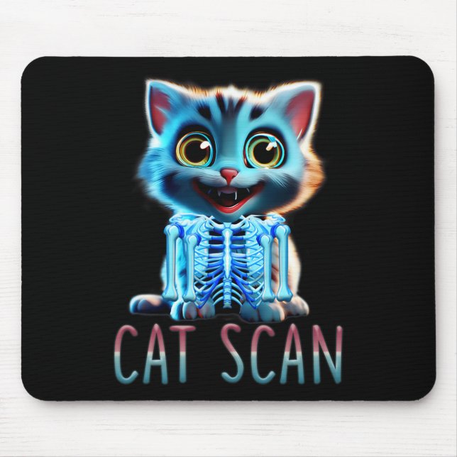 Cat Scan Ct Scan Halloween Cat Röntgen Pun Meme Kr Mousepad (Vorne)