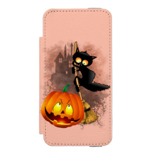 Cat Scared by Pumpkin Fun Halloween Charakter Incipio Watson™ iPhone 5 Geldbörsen Hülle
