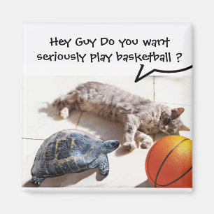 CAT, SCHILDKRÖTE UND BASKETBALL MAGNET